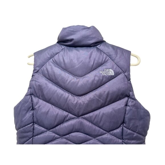 North Face 550 Down Puffer Vest Womens Medium Purple Mock Neck Full Zip Gorpcore - Picture 11 of 14
